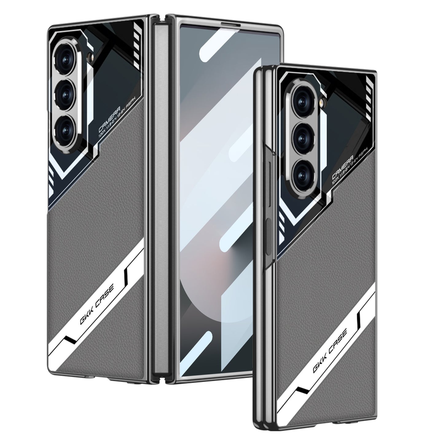 SPORTS DESIGN | Cyberpunk Leather Shockproof Phone Case With Screen Protector For Galaxy Z Fold6