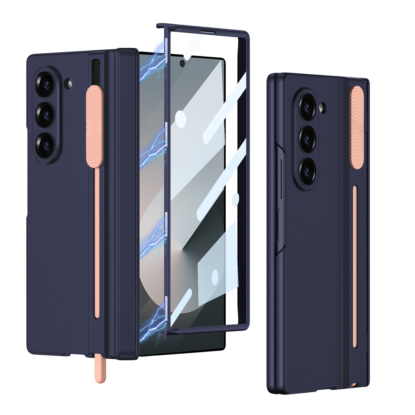 Magnetic Hinge Pen Slot Shockproof Phone Case With Screen Glass Protector For Galaxy Z Fold 6