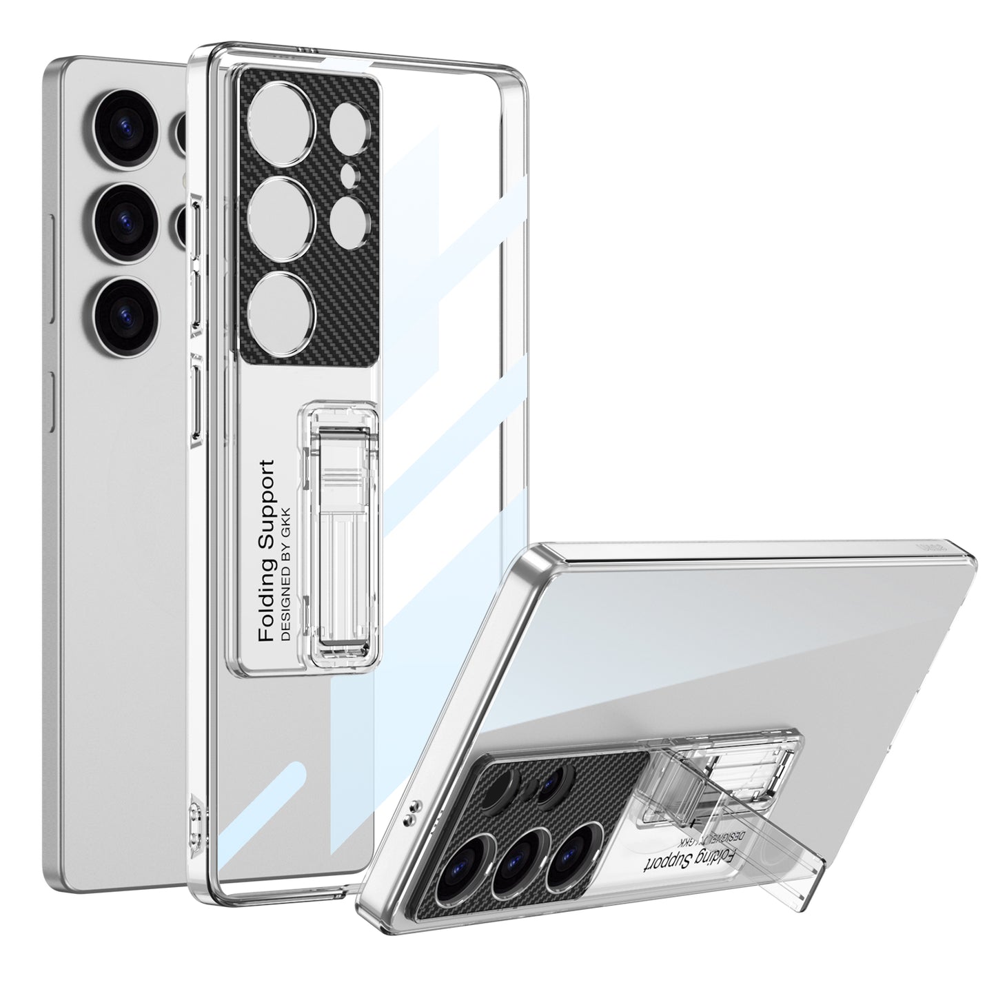 Electroplated Phone Case With Invisible Bracket For Galaxy S25 S24 S23 S22 Ultra