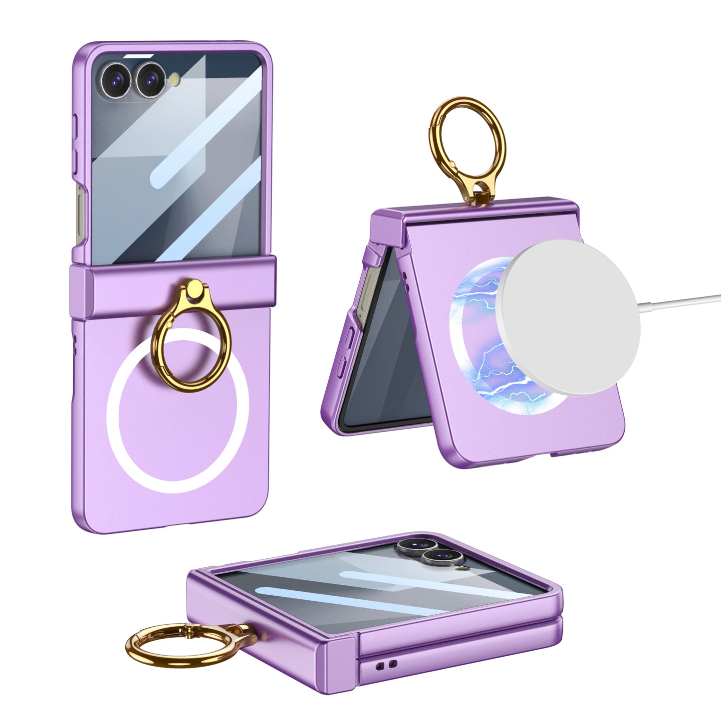 All-inclusive Magnetic Protective Ring Holder Phone Case For Galaxy Z Flip 7