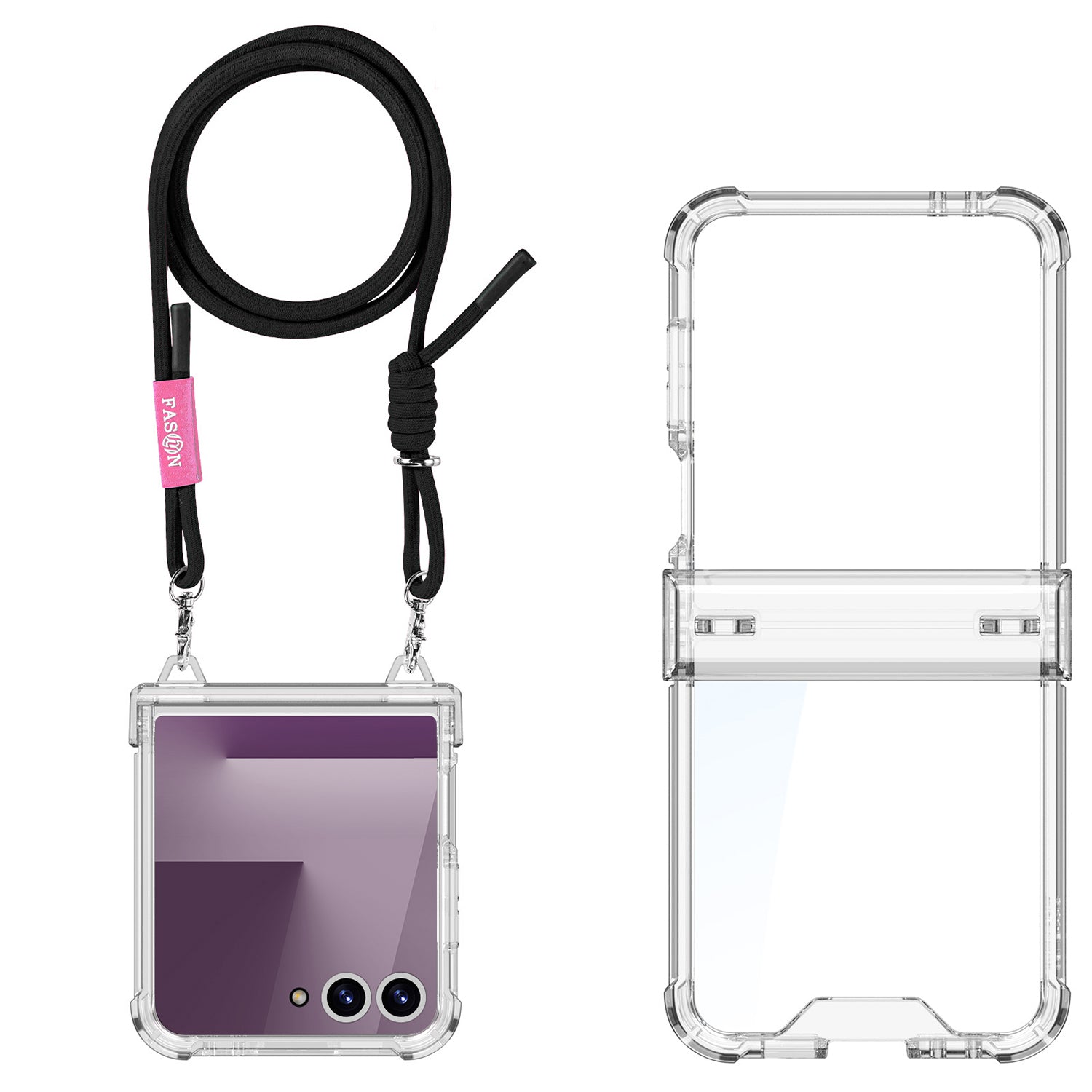 Shockproof Phone Case With Lanyard For Galaxy Z Flip 7/6/5/4 Black / Galaxy Z Flip7 Shockproof Phone Case With Lanyard For Galaxy Z Flip 7/6/5/4 Black / Galaxy Z Flip7