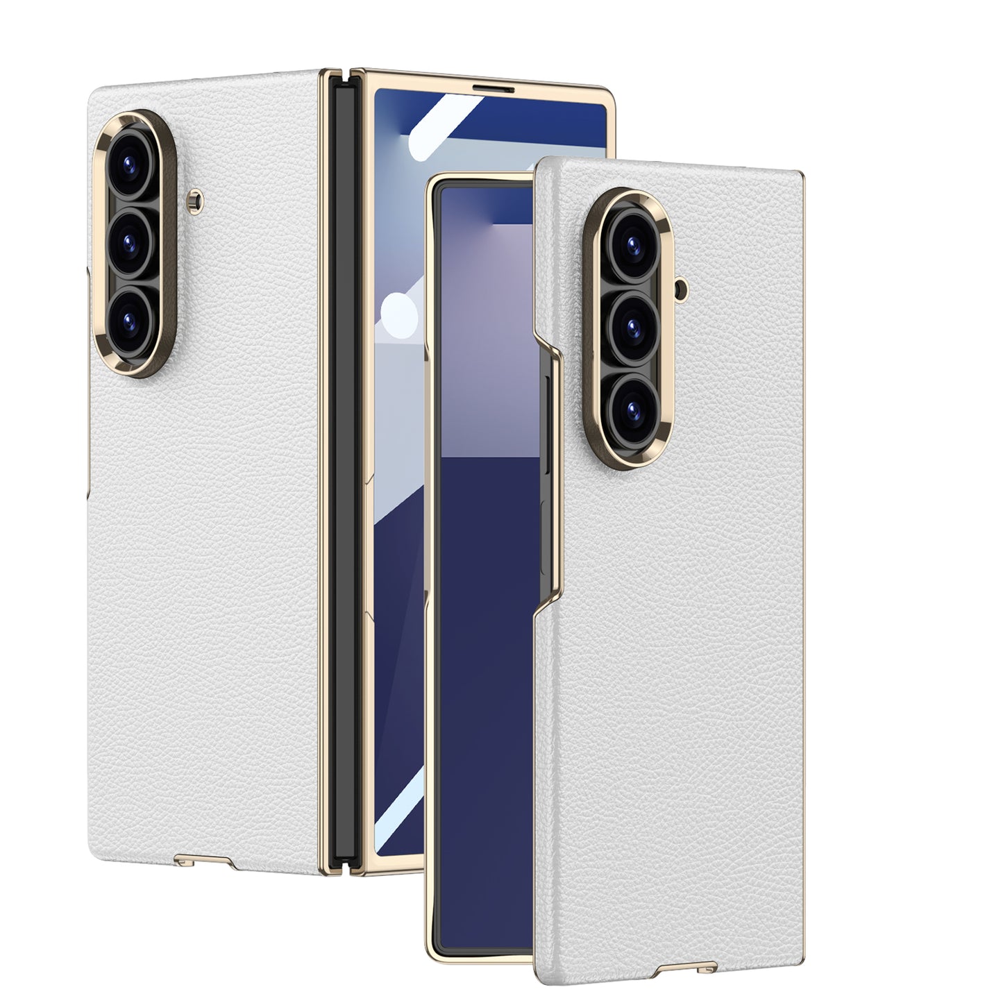 Business-style Electroplated Leather Phone Case For Galaxy Z Fold 7/6/5/4