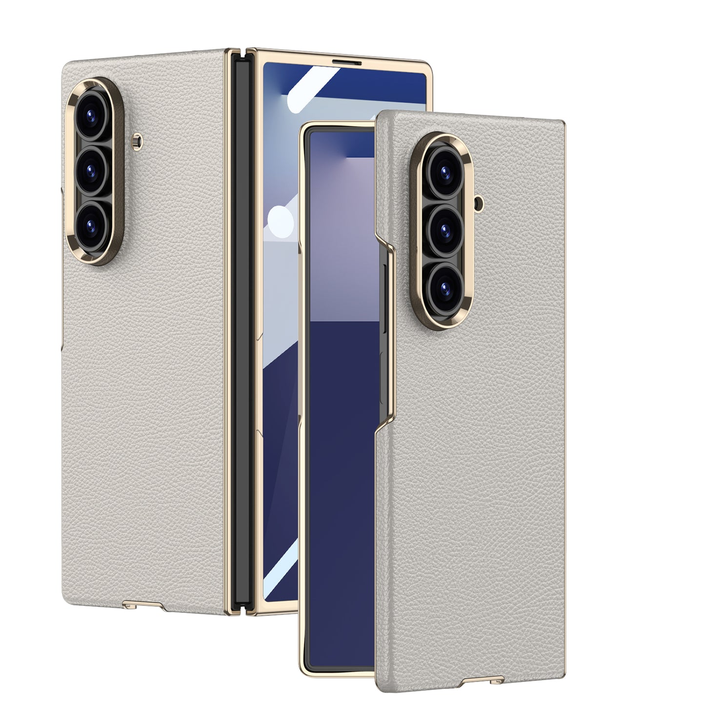 Business-style Electroplated Leather Phone Case For Galaxy Z Fold 7/6/5/4