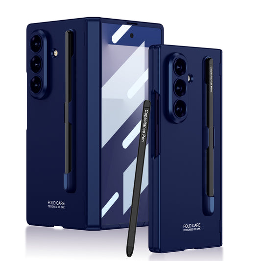Business-style Magnetic Hinge Phone Case With Pen Slot & Stylus For Galaxy Z Fold7