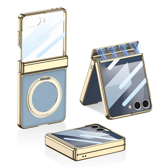 Magnetic All-included Leather Phone Case With Back Screen Protector For Galaxy Flip7