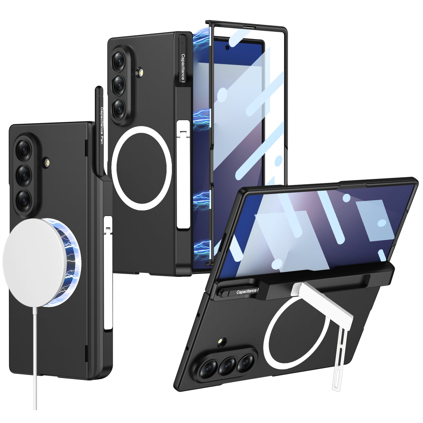 Magnetic Hinge Hidden Bracket All-included Case With Pen Box For Galaxy Z Fold 7