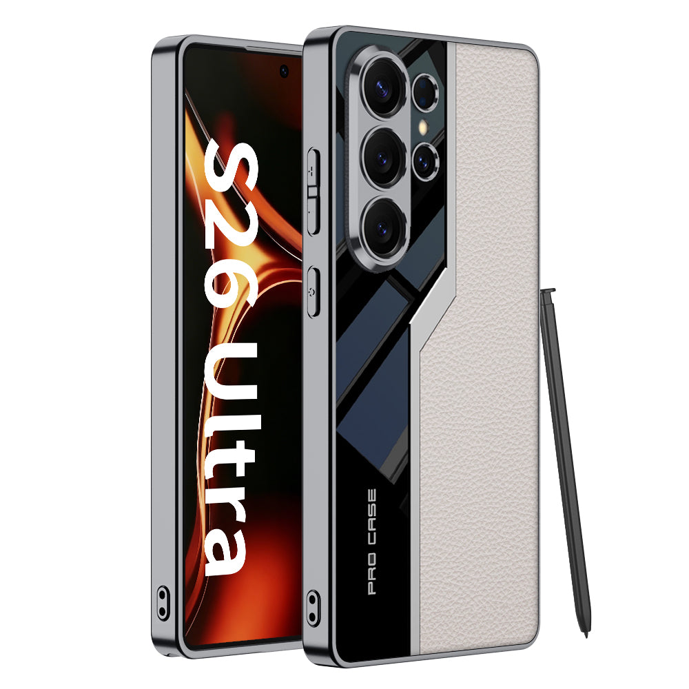 Electroplated Leather Anti-fall Protective Phone Case For Galaxy S26 S25 S24 S23 Ultra Plus