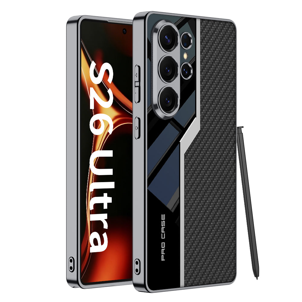 Electroplated Leather Anti-fall Protective Phone Case For Galaxy S26 S25 S24 S23 Ultra Plus