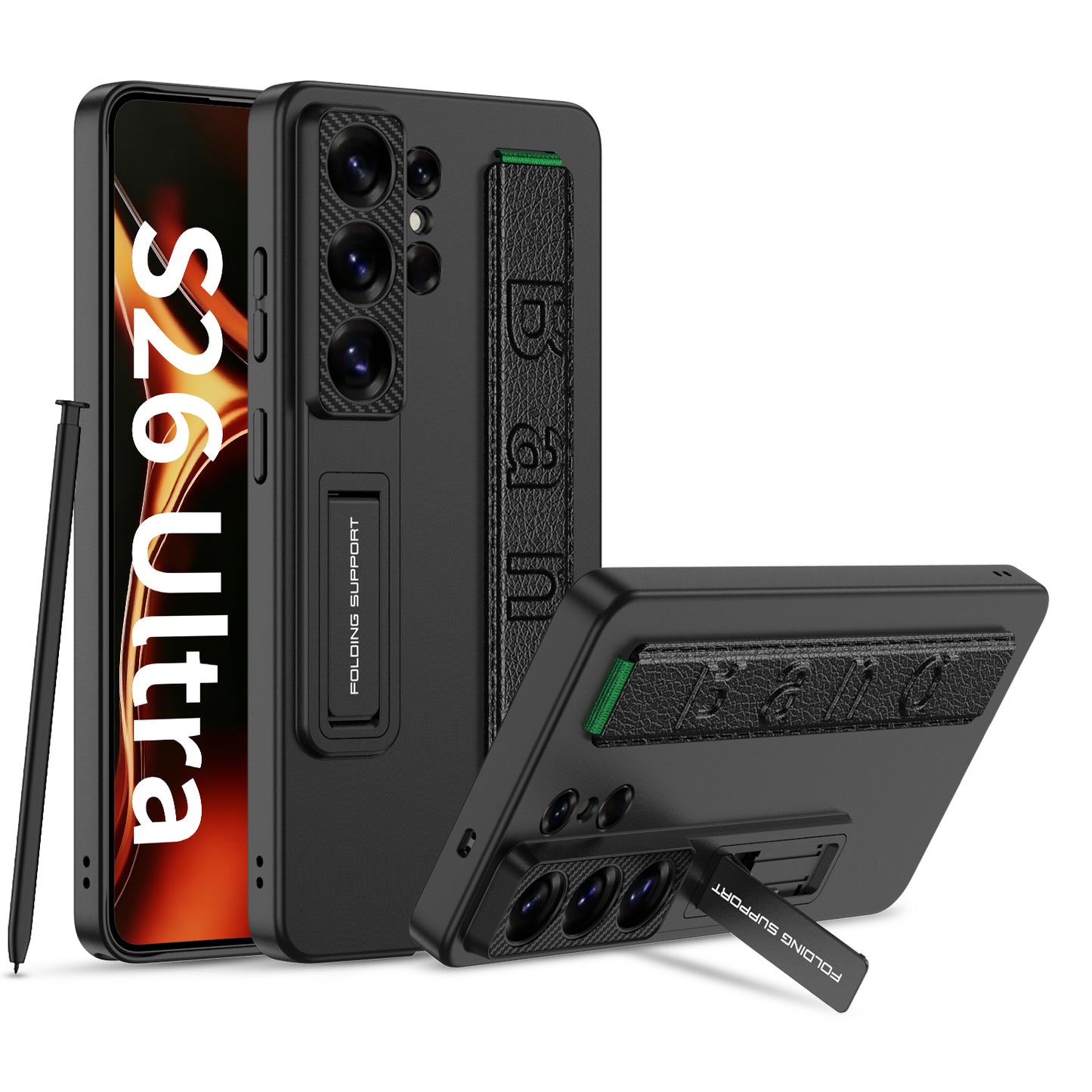 Luxury Wristband Holder Invisible Bracket Phone Case For Galaxy S26 S25 S24 S23 S22 Ultra Plus