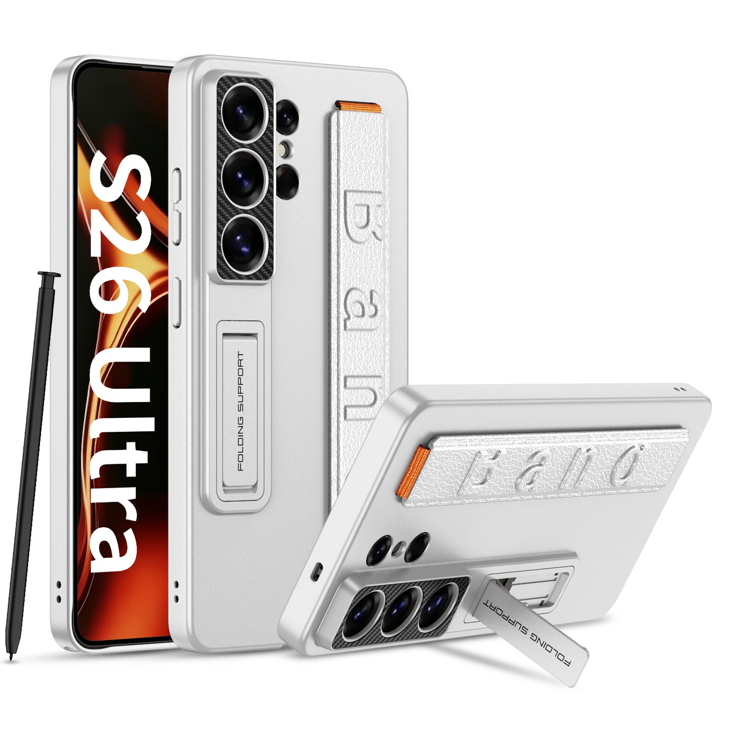 Luxury Wristband Holder Invisible Bracket Phone Case For Galaxy S26 S25 S24 S23 S22 Ultra Plus