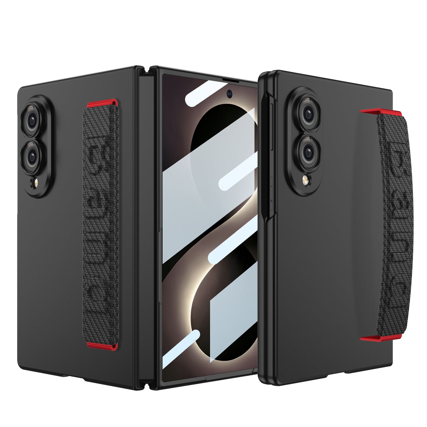 Galaxy Z Fold 8/7/6/5 Wide Ultra Fashion Phone Case with Built-In Tempered Glass & Wristband