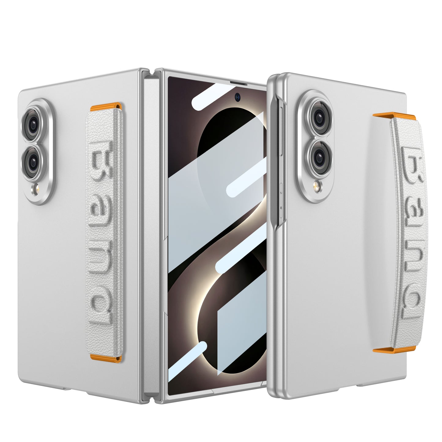Galaxy Z Fold 8/7/6/5 Wide Ultra Fashion Phone Case with Built-In Tempered Glass & Wristband