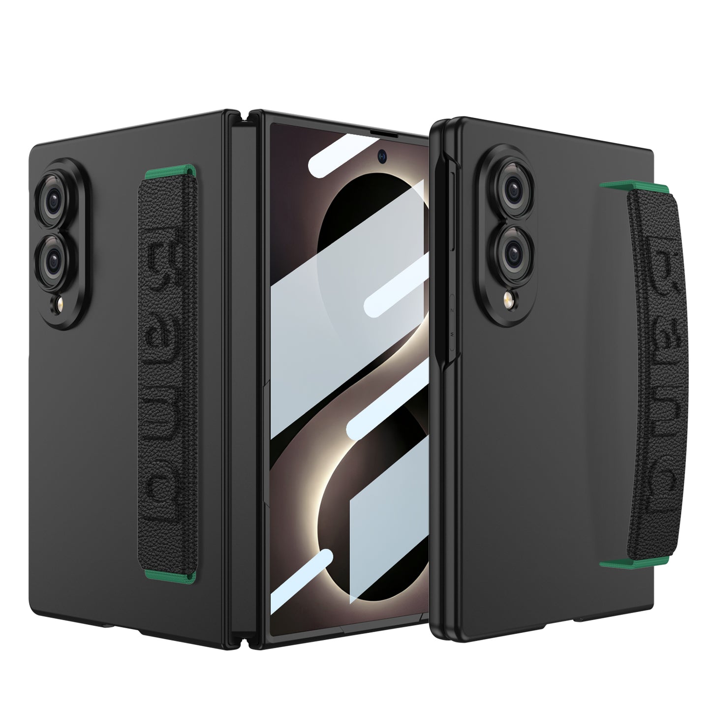 Galaxy Z Fold 8/7/6/5 Wide Ultra Fashion Phone Case with Built-In Tempered Glass & Wristband