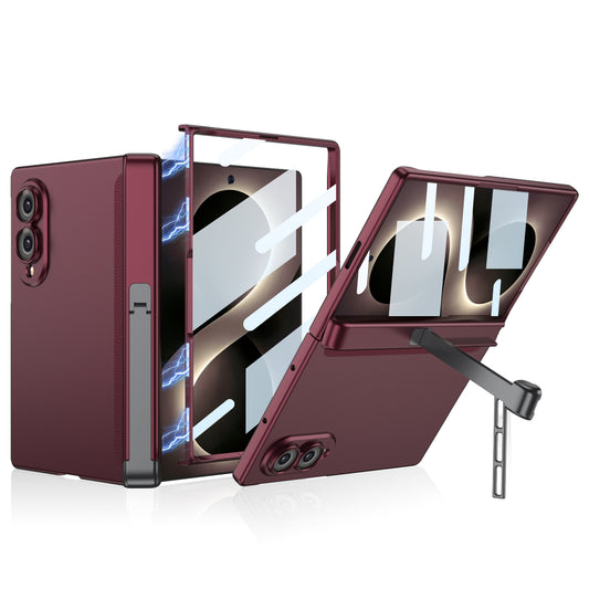 Premium Hinge Case with Integrated Tempered Glass & Hidden Dual-Position Kickstand For Galaxy Z Fold8 Wide Ultra