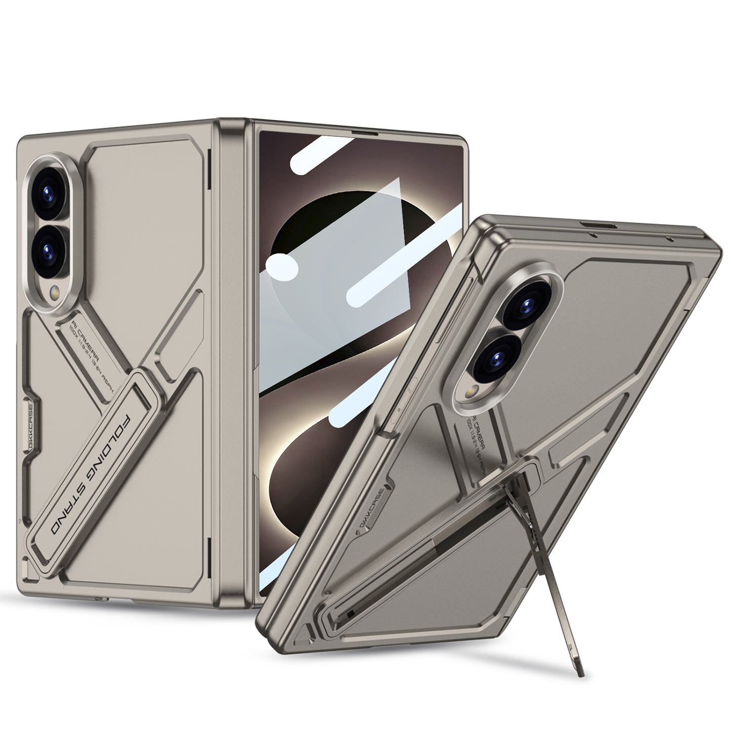 Armor Full-Body Protection Case For Galaxy Z Fold 8 – Hidden Kickstand,Tempered Glass Screen Protector