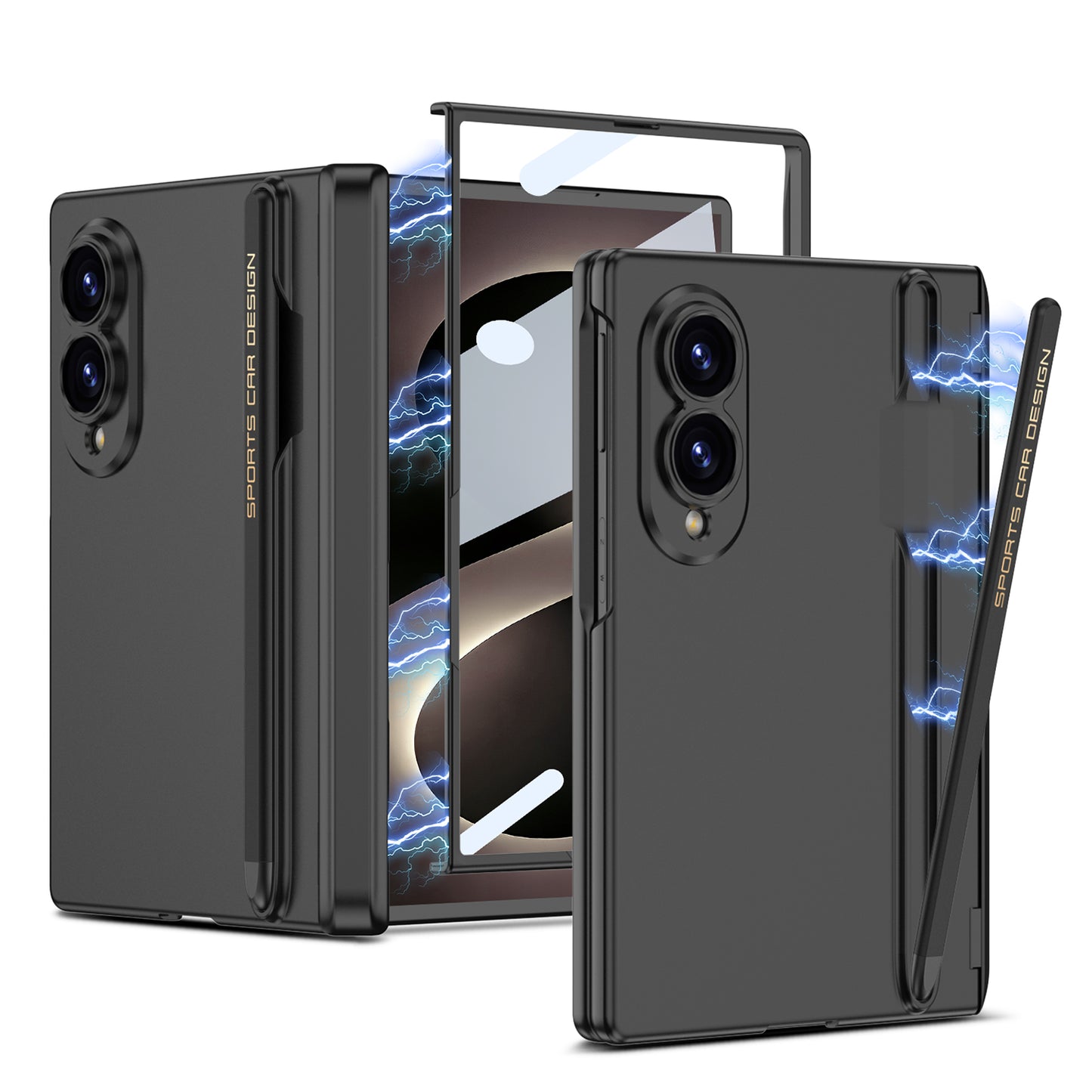 Magnetic Hinge Protective Phone Case With Pen-slot & Stylus & Screen Glass Flim For Galaxy Z Fold8