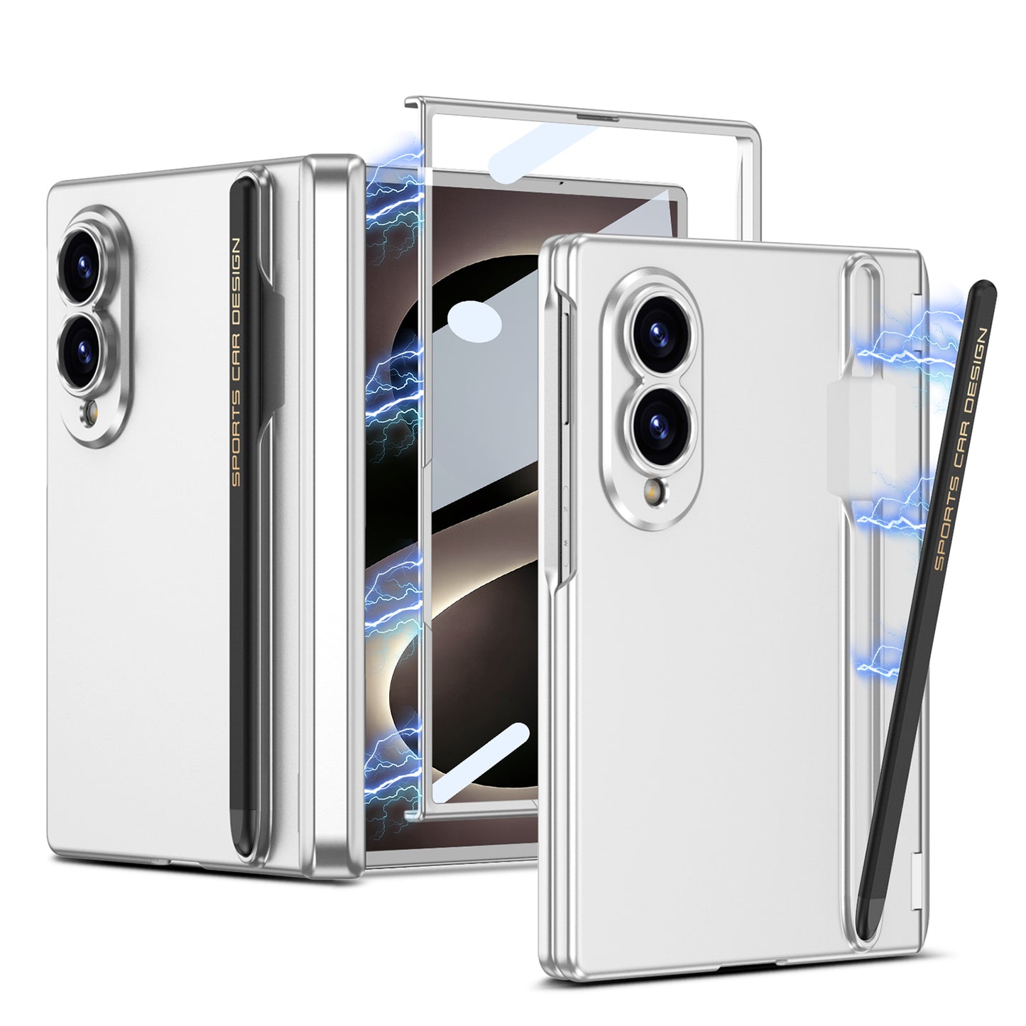 Magnetic Hinge Protective Phone Case With Pen-slot & Stylus & Screen Glass Flim For Galaxy Z Fold8
