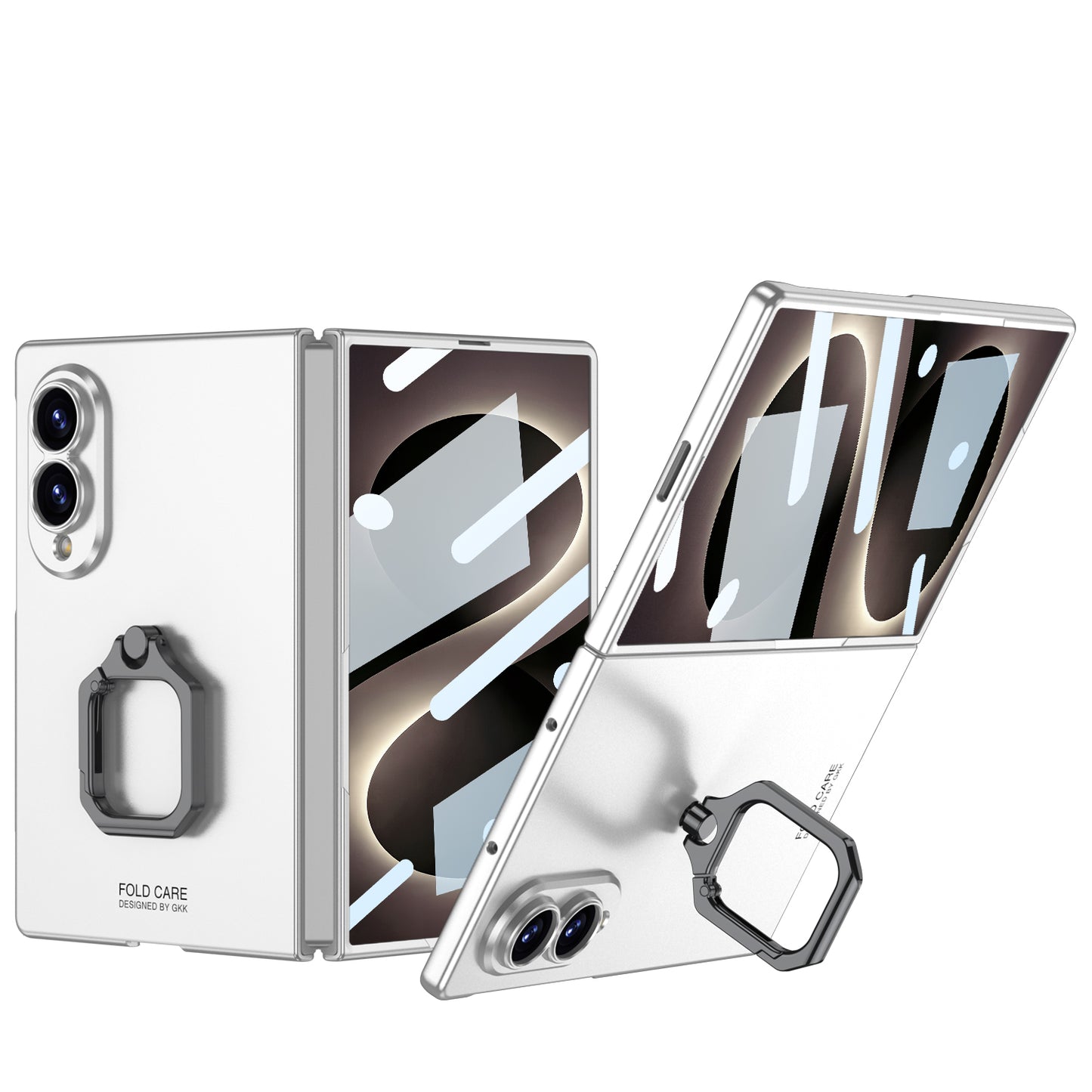 Galaxy Z Fold 8/7/6/5 Wide Ultra Fashion Phone Case with Built-In Tempered Glass & Ring Holder