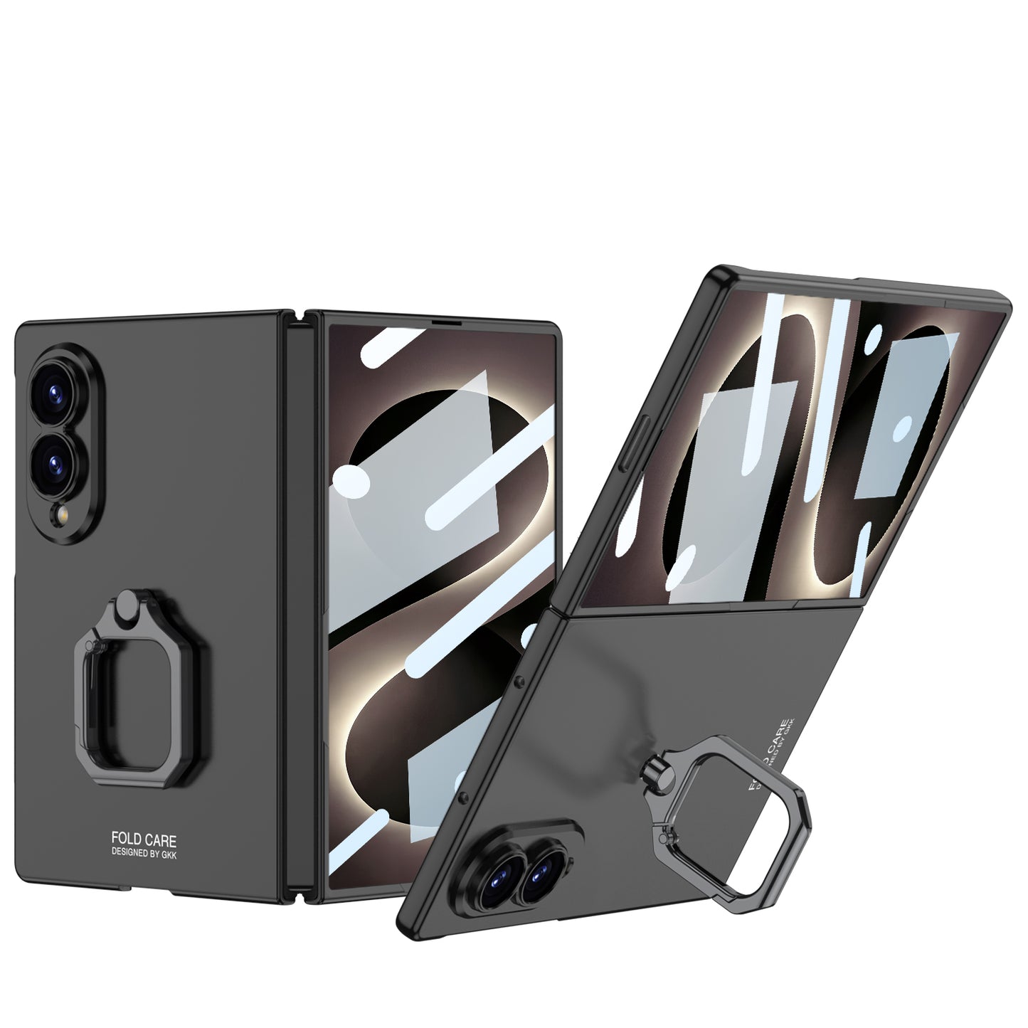 Galaxy Z Fold 8/7/6/5 Wide Ultra Fashion Phone Case with Built-In Tempered Glass & Ring Holder