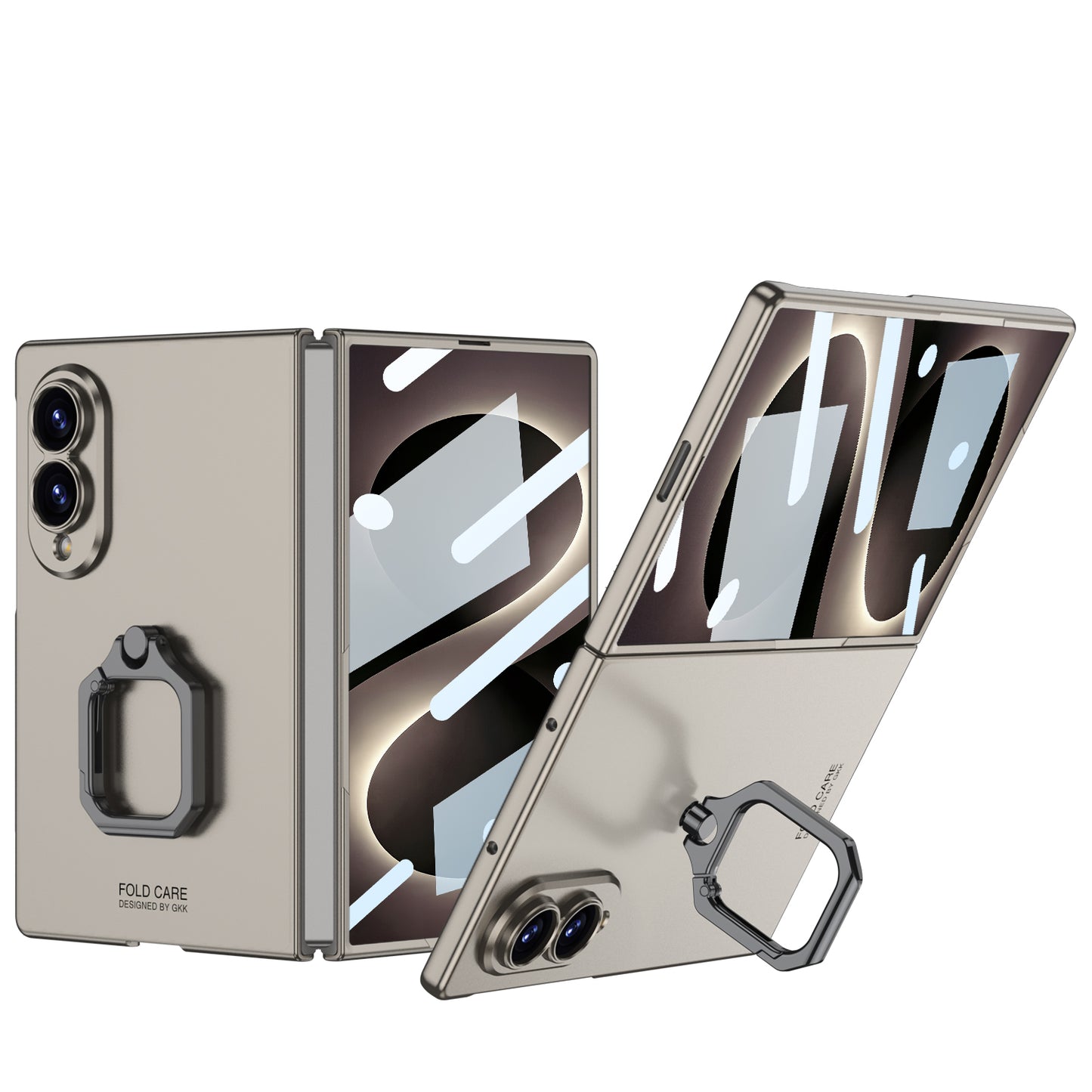 Galaxy Z Fold 8/7/6/5 Wide Ultra Fashion Phone Case with Built-In Tempered Glass & Ring Holder