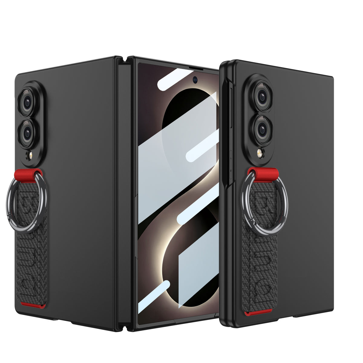 Fashion Phone Case with Built-In Tempered Glass & Wristband For Galaxy Z Fold 8/7/6 Wide Ultra