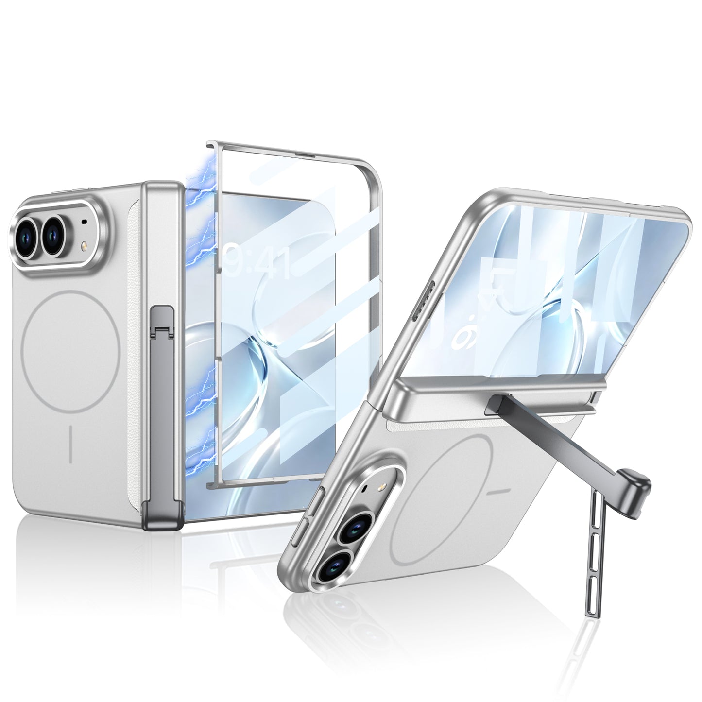 Full-Body Protection Case For iPhone Fold – Built-in Tempered Glass & Kickstand & Magnetic Coil