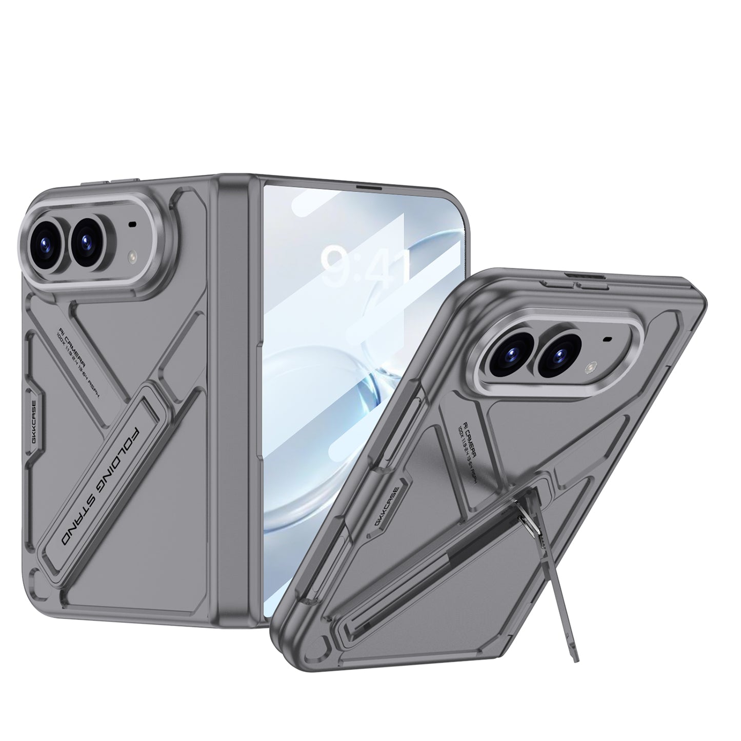 Armor Full-Body Protection Case For iPhone Fold – Hidden Kickstand,Tempered Glass Screen Protector