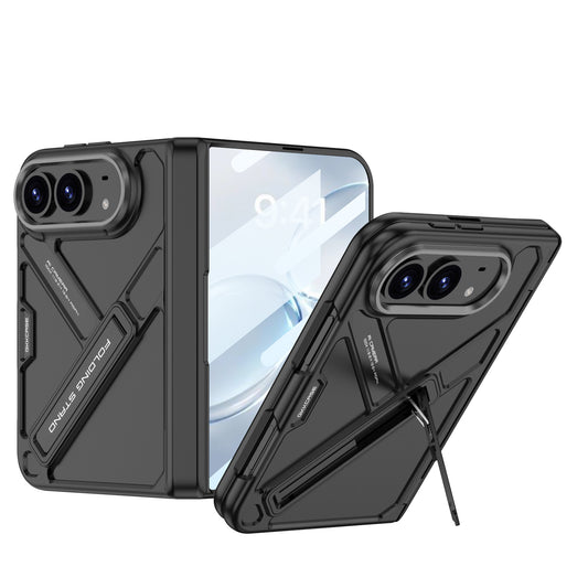 Armor Full-Body Protection Case For iPhone Fold – Hidden Kickstand,Tempered Glass Screen Protector