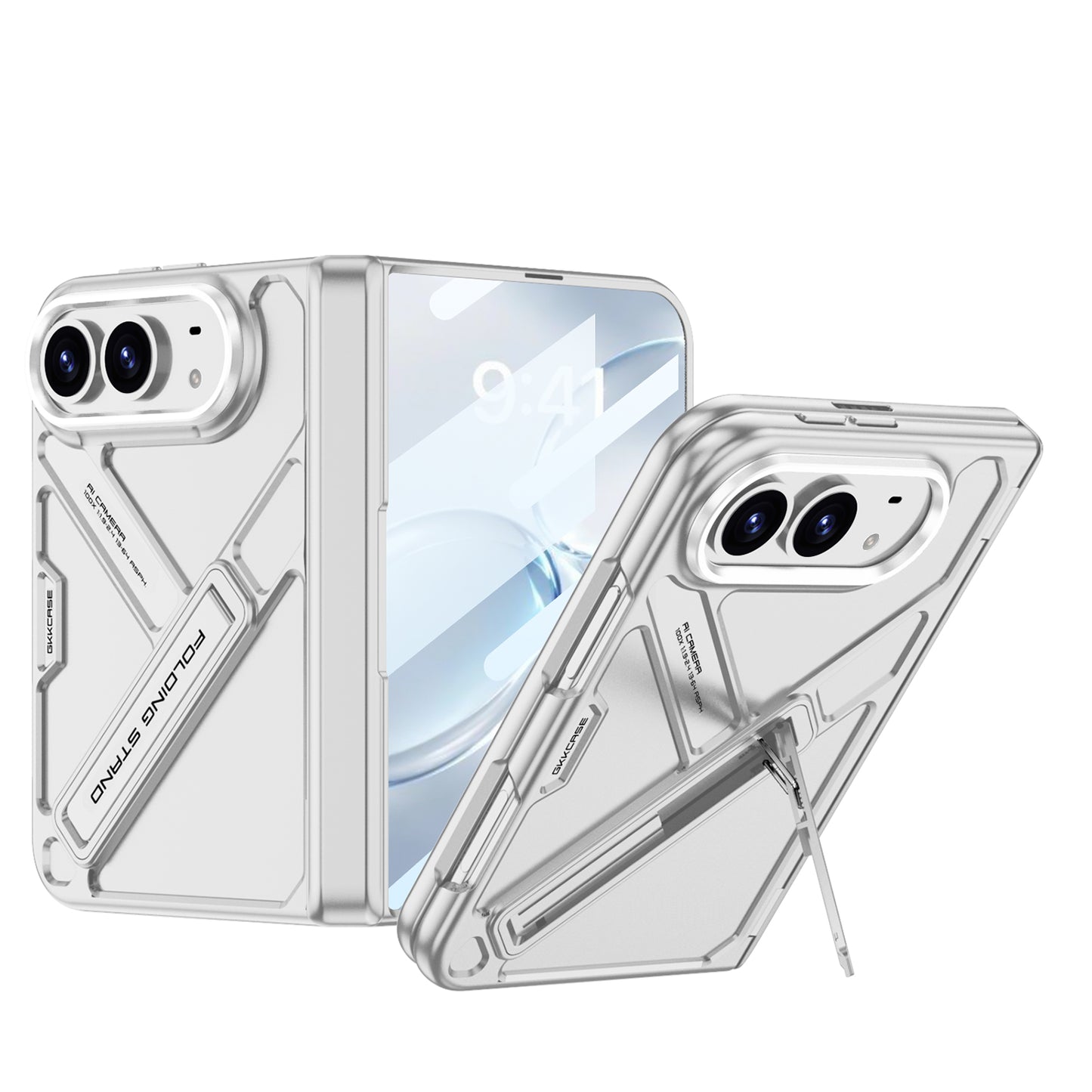 Armor Full-Body Protection Case For iPhone Fold – Hidden Kickstand,Tempered Glass Screen Protector