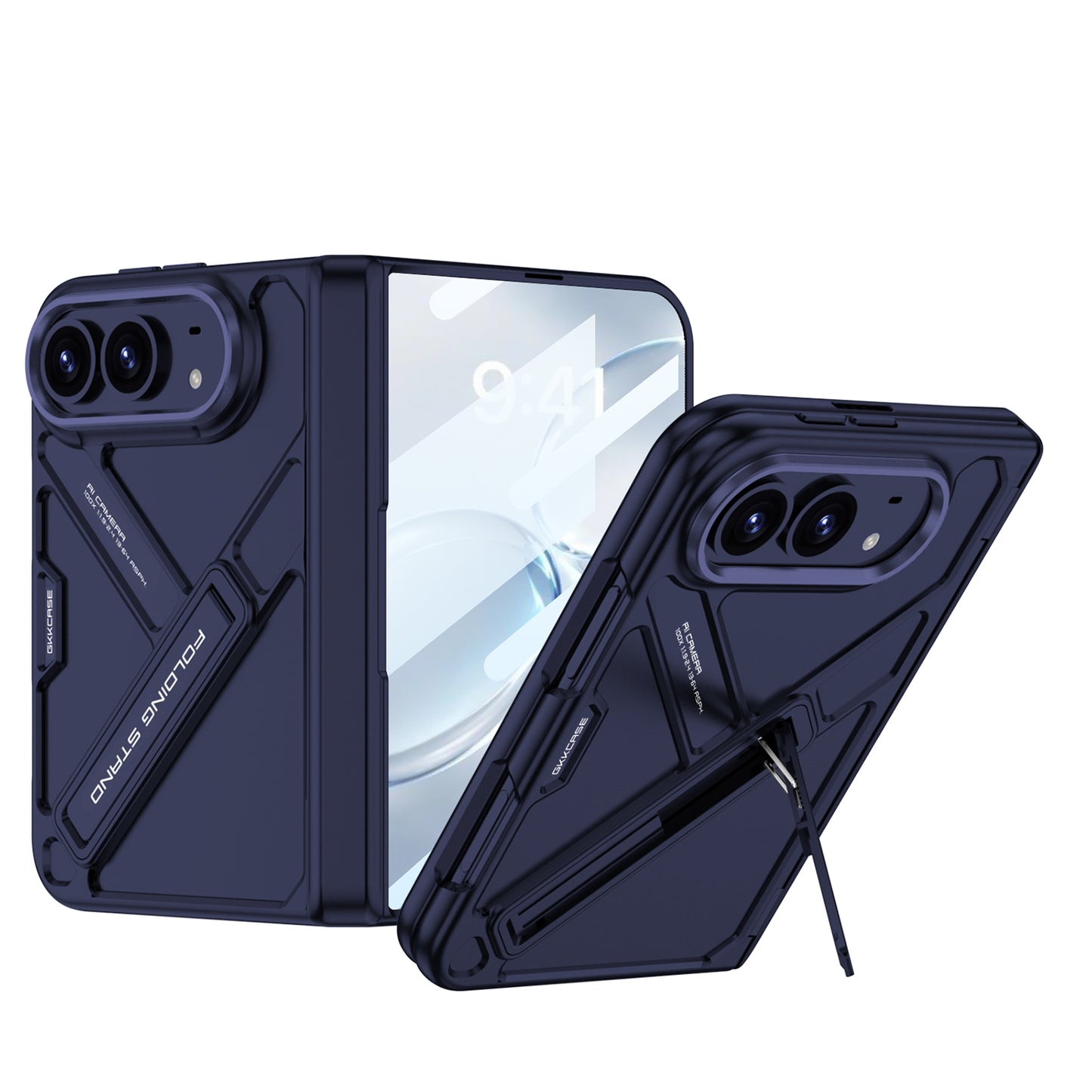 Armor Full-Body Protection Case For iPhone Fold – Hidden Kickstand,Tempered Glass Screen Protector