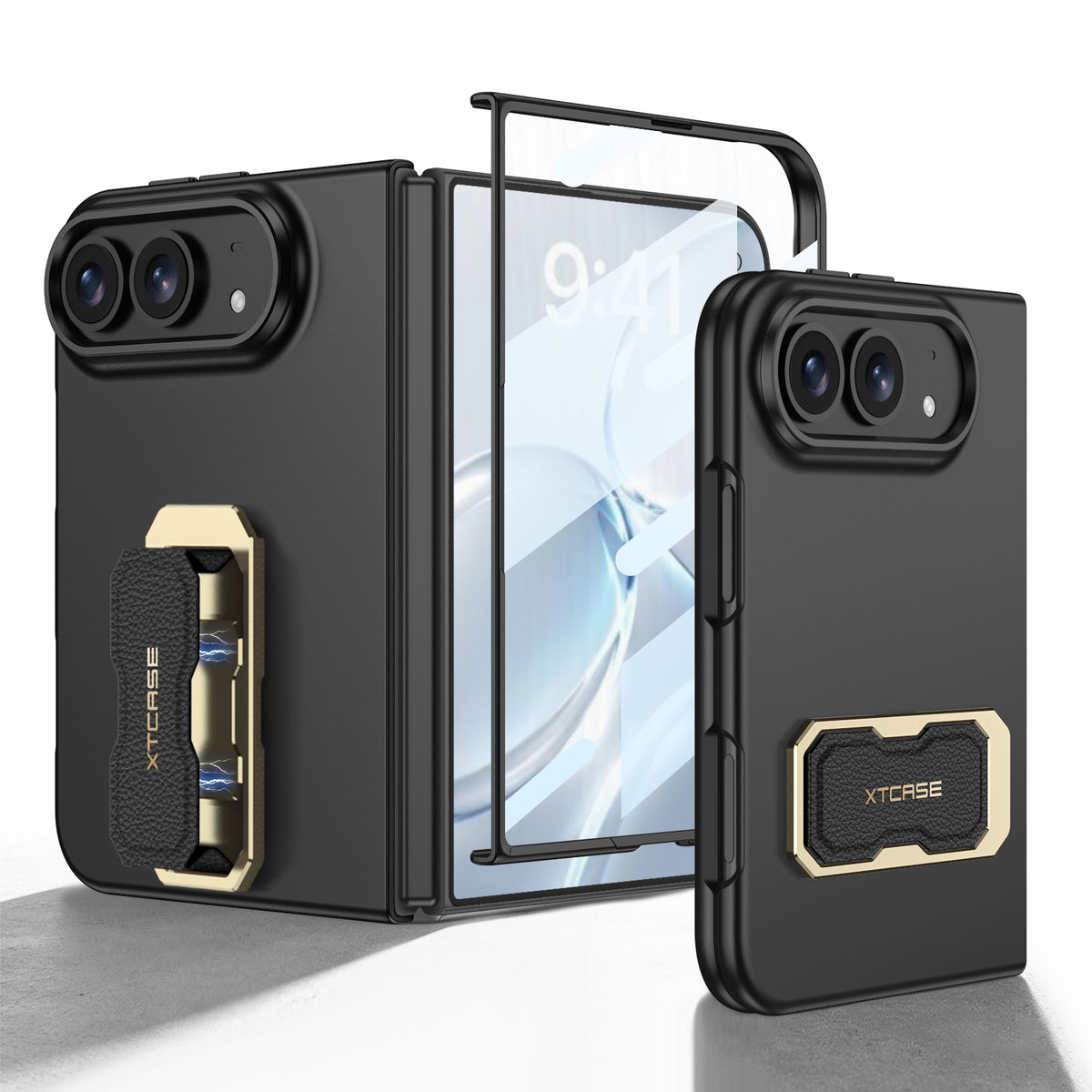 iPhone Ultra | Slim Full‑Coverage Phone Case Built-in Tempered Glass Film & Magnetic Finger‑Ring Grip