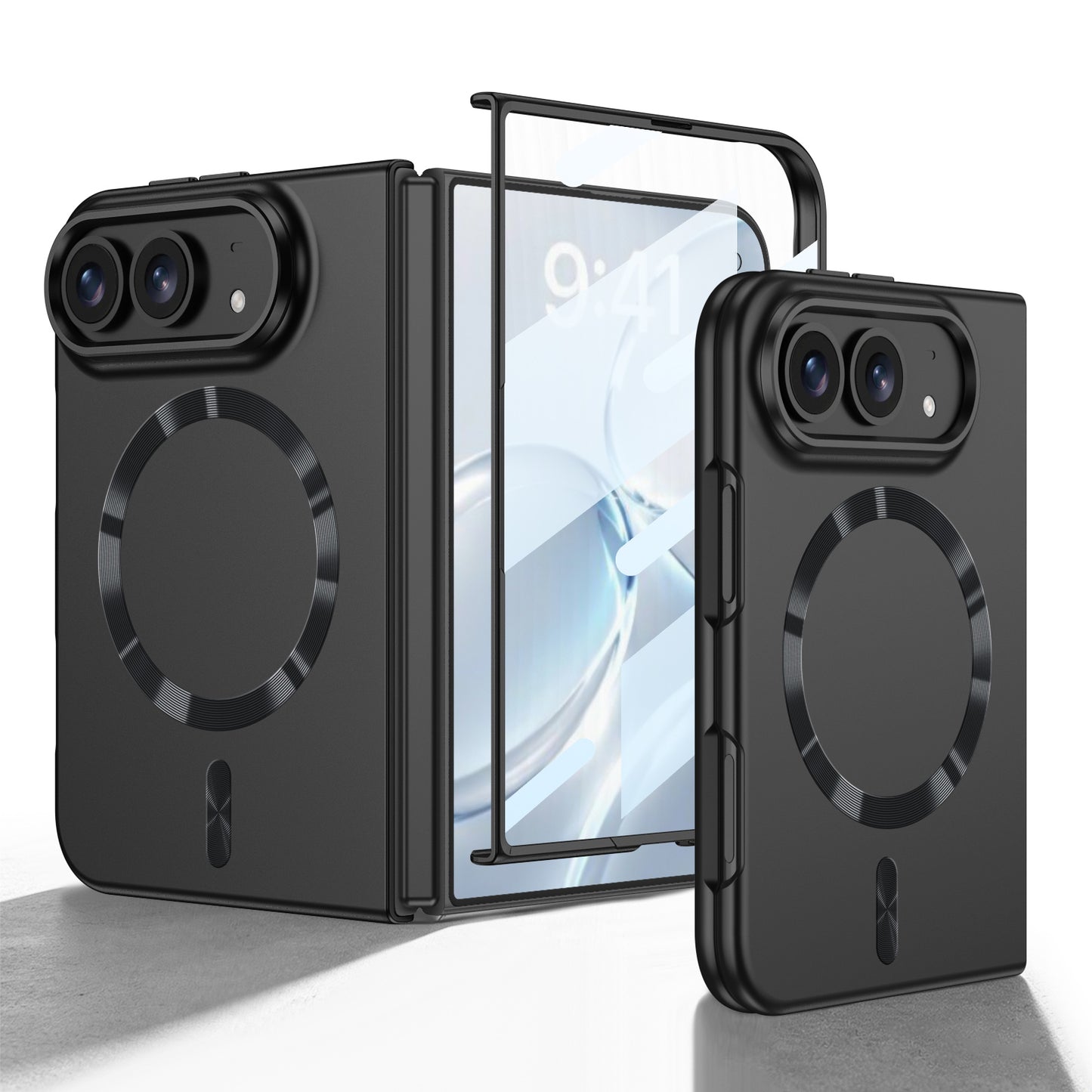 iPhone Ultra | Slim Full‑Coverage Phone Case Built-in Tempered Glass Film & Magnetic Ring