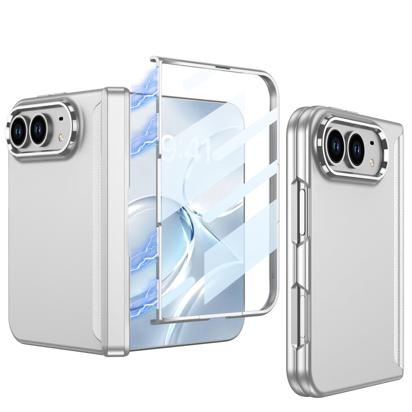 iPhone Ultra - Magnetic Hinge Protection Business Cover Built-in Tempered Glass Film