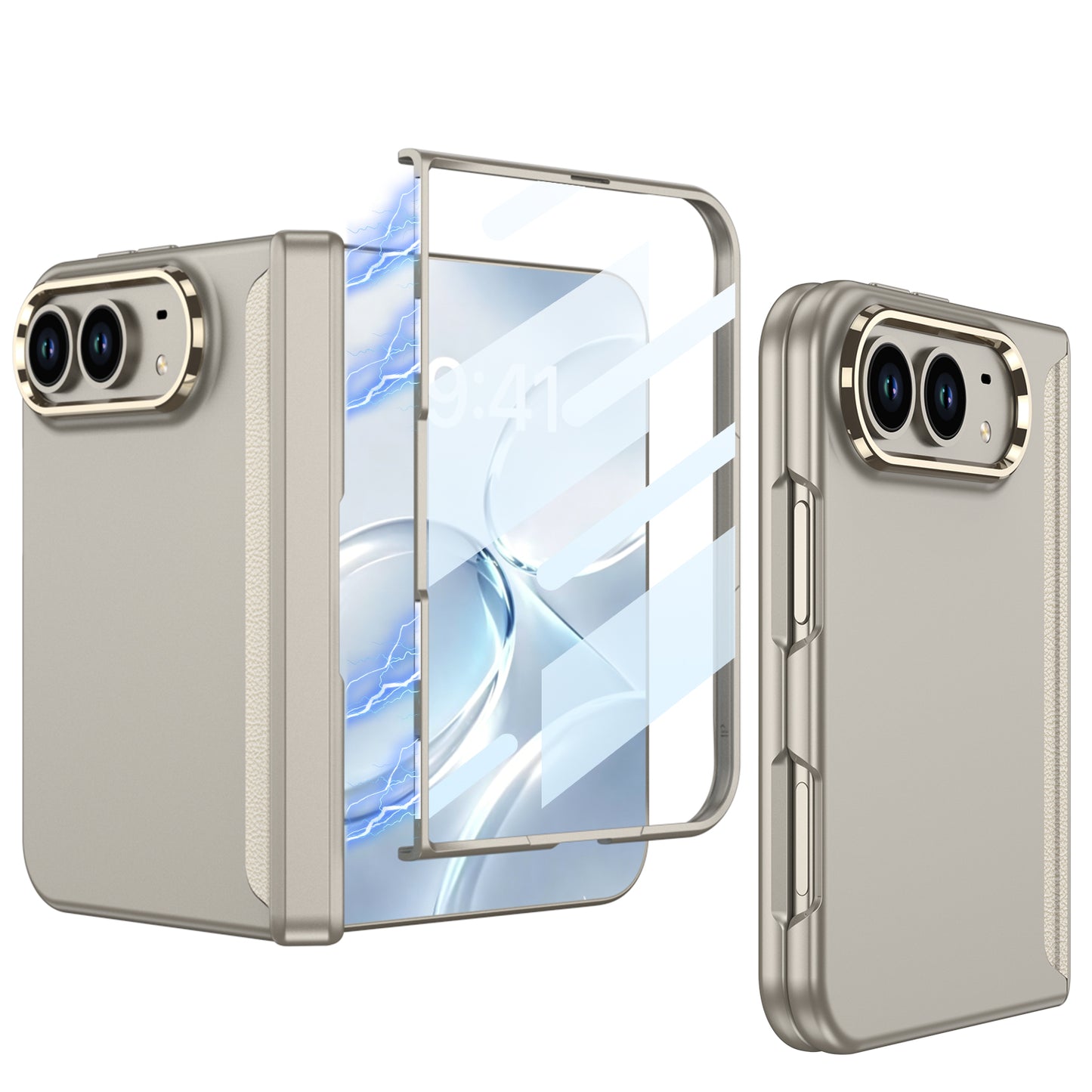 iPhone Ultra - Magnetic Hinge Protection Business Cover Built-in Tempered Glass Film