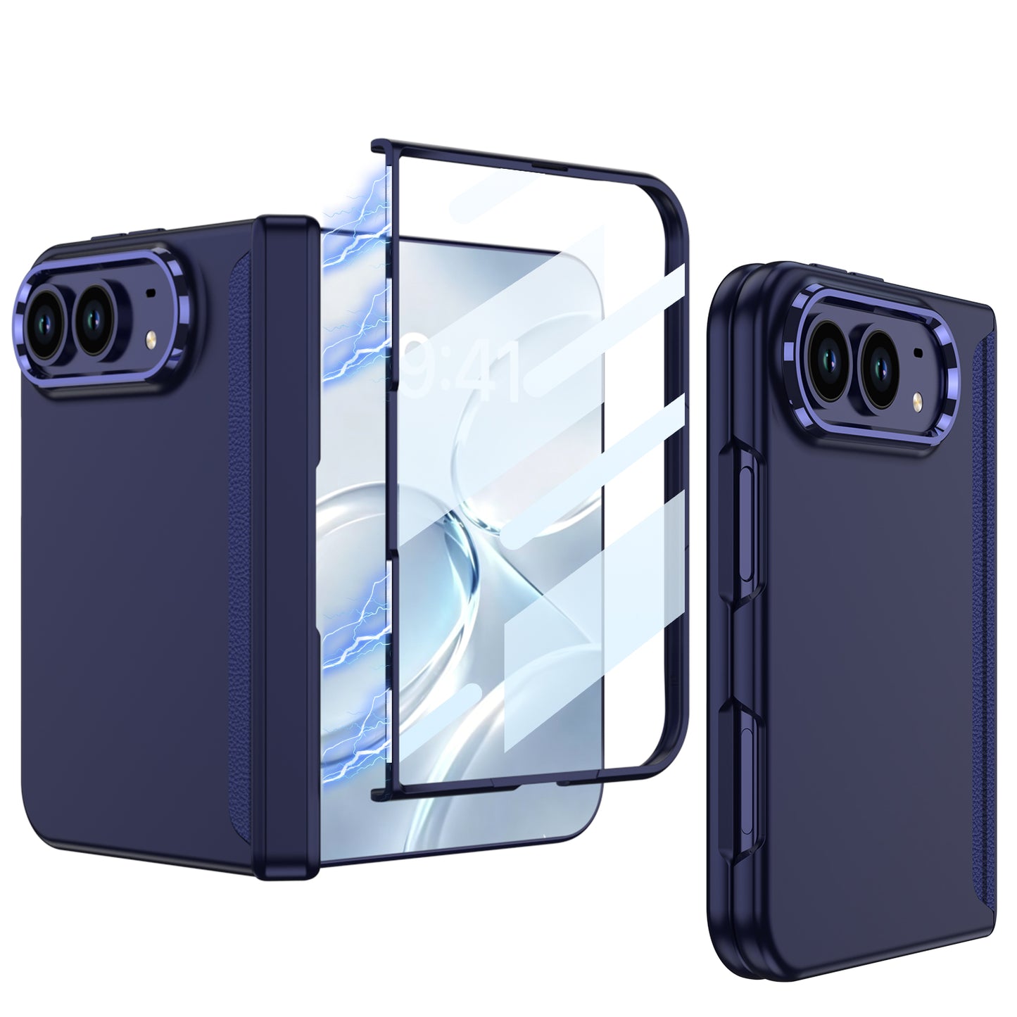 iPhone Ultra - Magnetic Hinge Protection Business Cover Built-in Tempered Glass Film