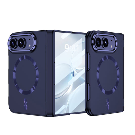 iPhone Ultra - Magnetic Hinge Protection Fashion Cover Built-in Tempered Glass Film & Magnetic Ring