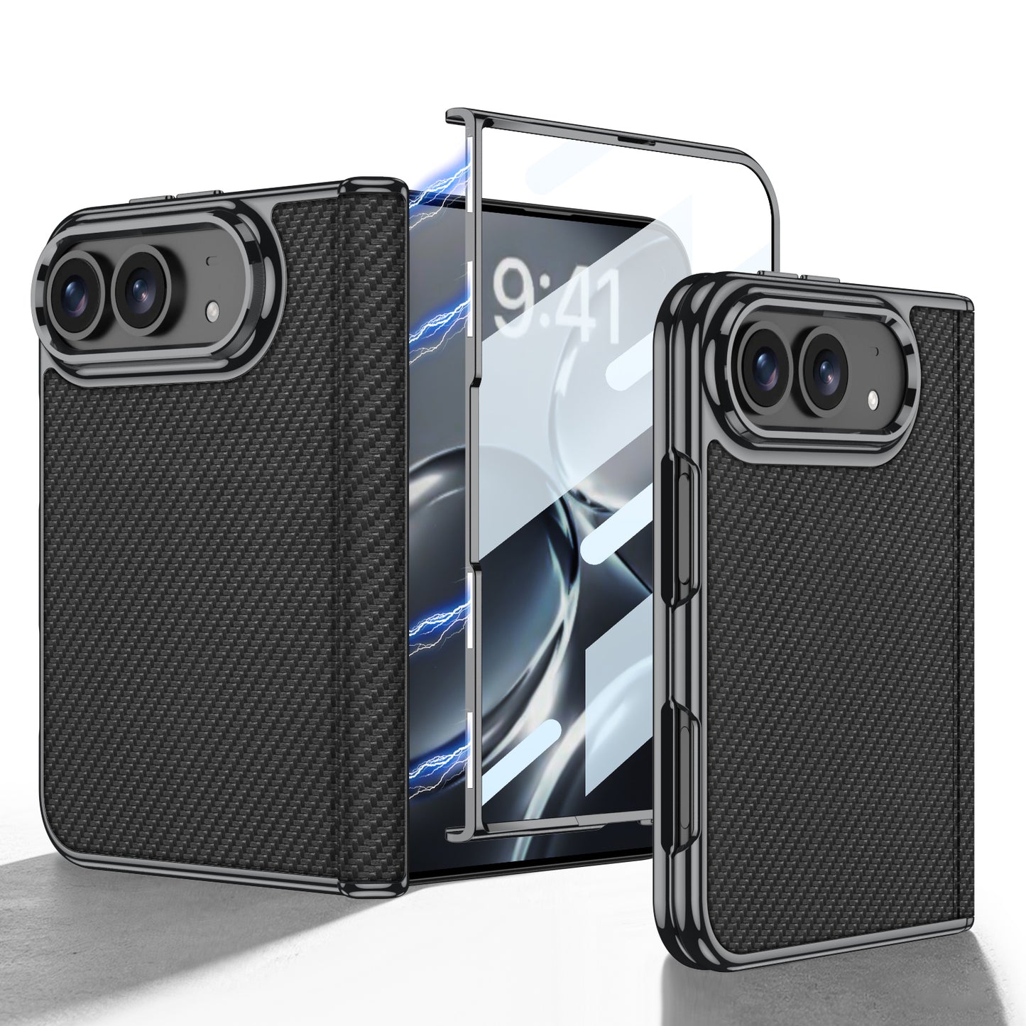 iPhone Ultra - Golden Plating Leather Cover Built-in Tempered Glass Screen