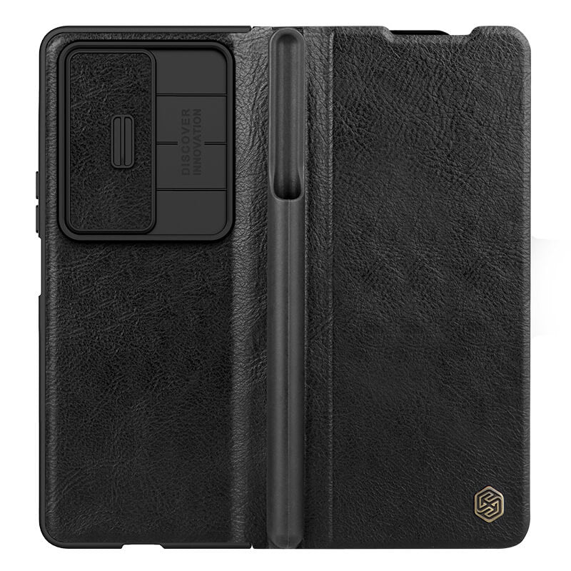 Luxurious Leather Cover Shockproof Phone Case Lens Protector & Pen Slot For Galaxy Z Fold 6/5/4