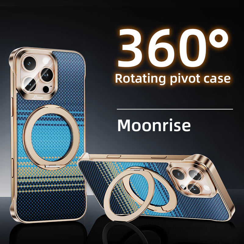 Carbon Fiber Phone Case With Magnetic Bracket For iPhone