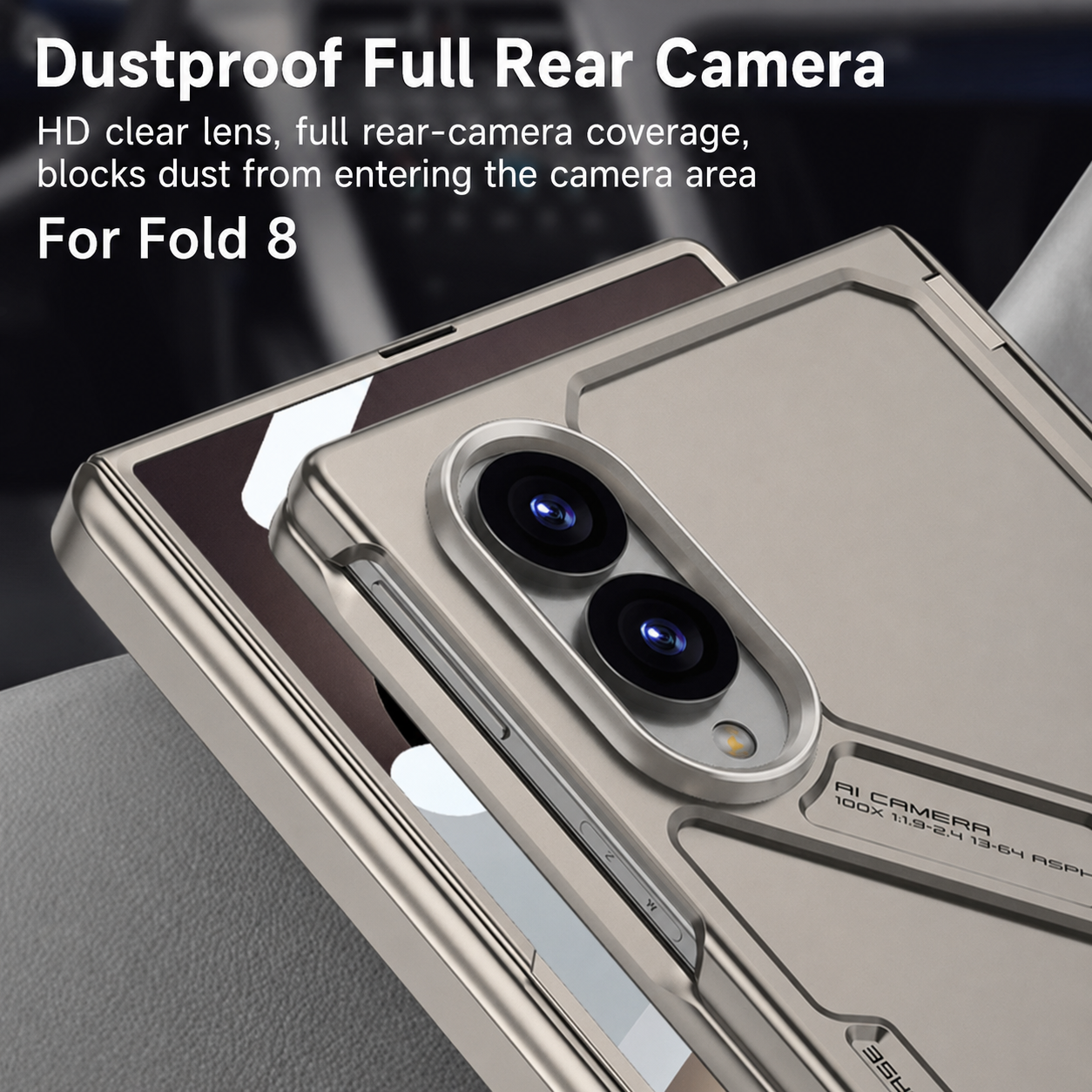 Armor Full-Body Protection Case For Galaxy Z Fold8 Wide Ultra – Hidden Kickstand,Tempered Glass Screen Protector