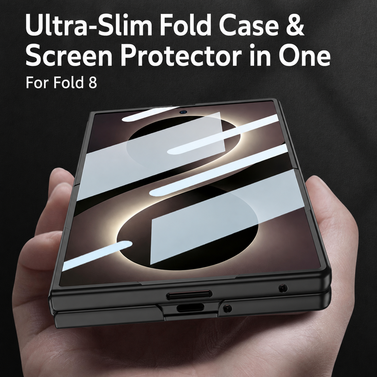 Galaxy Z Fold 8/7/6/5/4 Wide Ultra Fashion Phone Case with Built-In Tempered Glass & Magnetic Coil