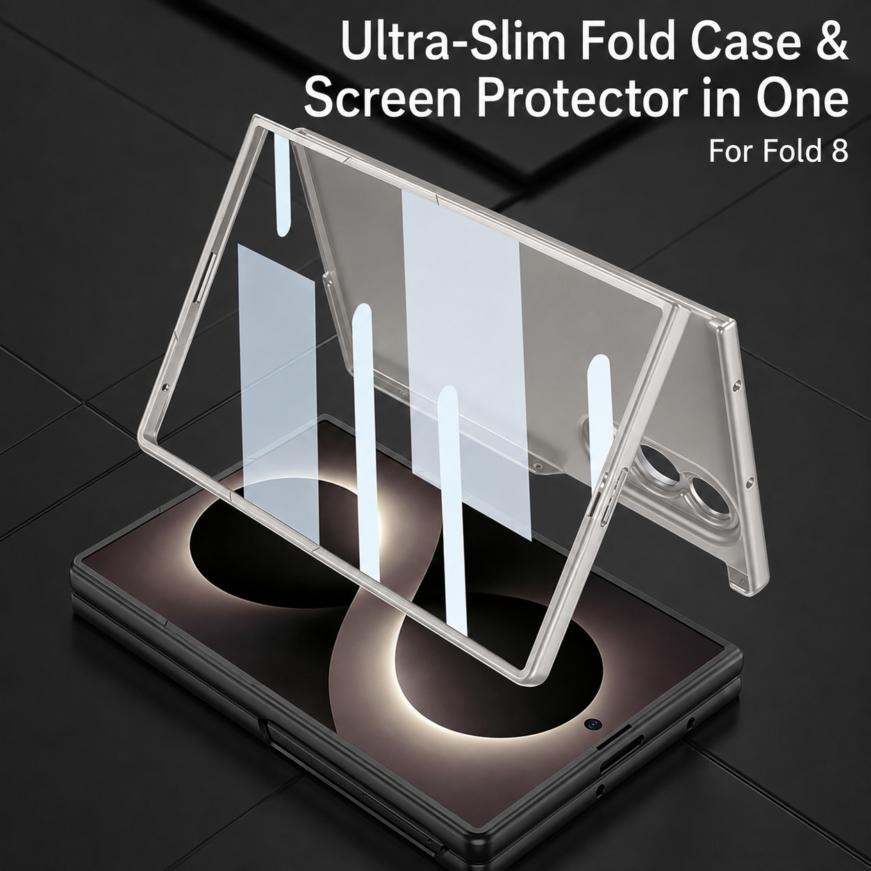 Galaxy Z Fold 8/7/6/5/4 Wide Ultra Fashion Phone Case with Built-In Tempered Glass & Magnetic Coil