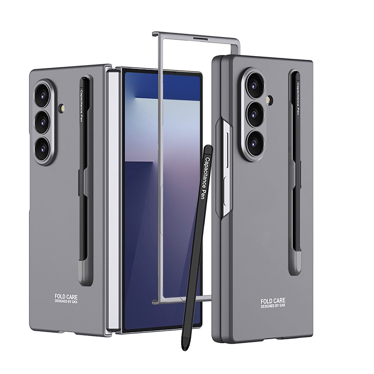 Business-style Phone Case With Pen Slot & Stylus For Galaxy Z Fold 7/6/5/4