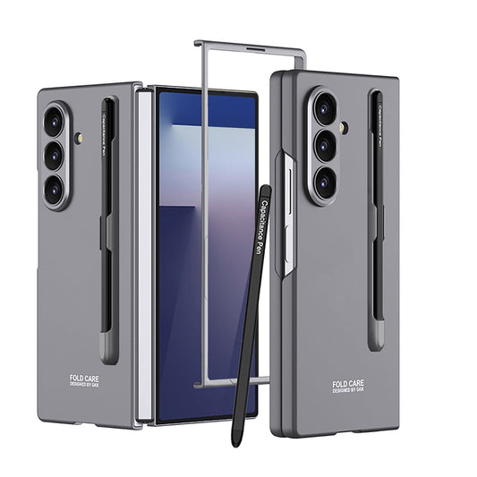 Business-style Phone Case With Pen Slot & Stylus For Galaxy Z Fold 7/6/5/4