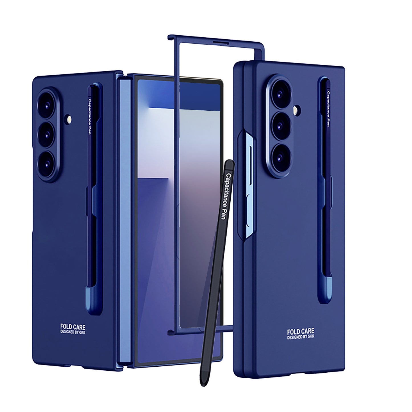 Business-style Phone Case With Pen Slot & Stylus For Galaxy Z Fold 7/6/5/4