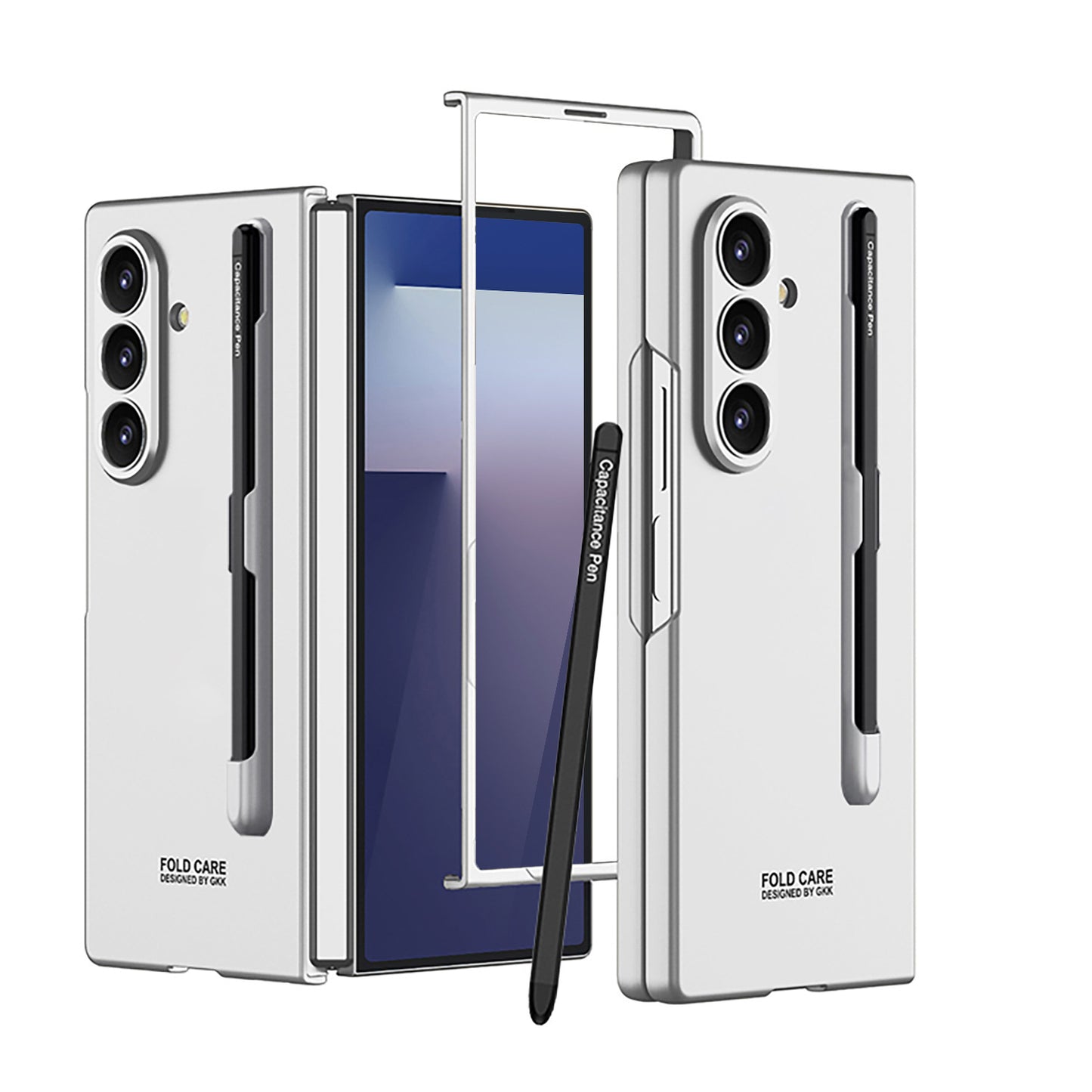 Business-style Phone Case With Pen Slot & Stylus For Galaxy Z Fold 7/6/5/4