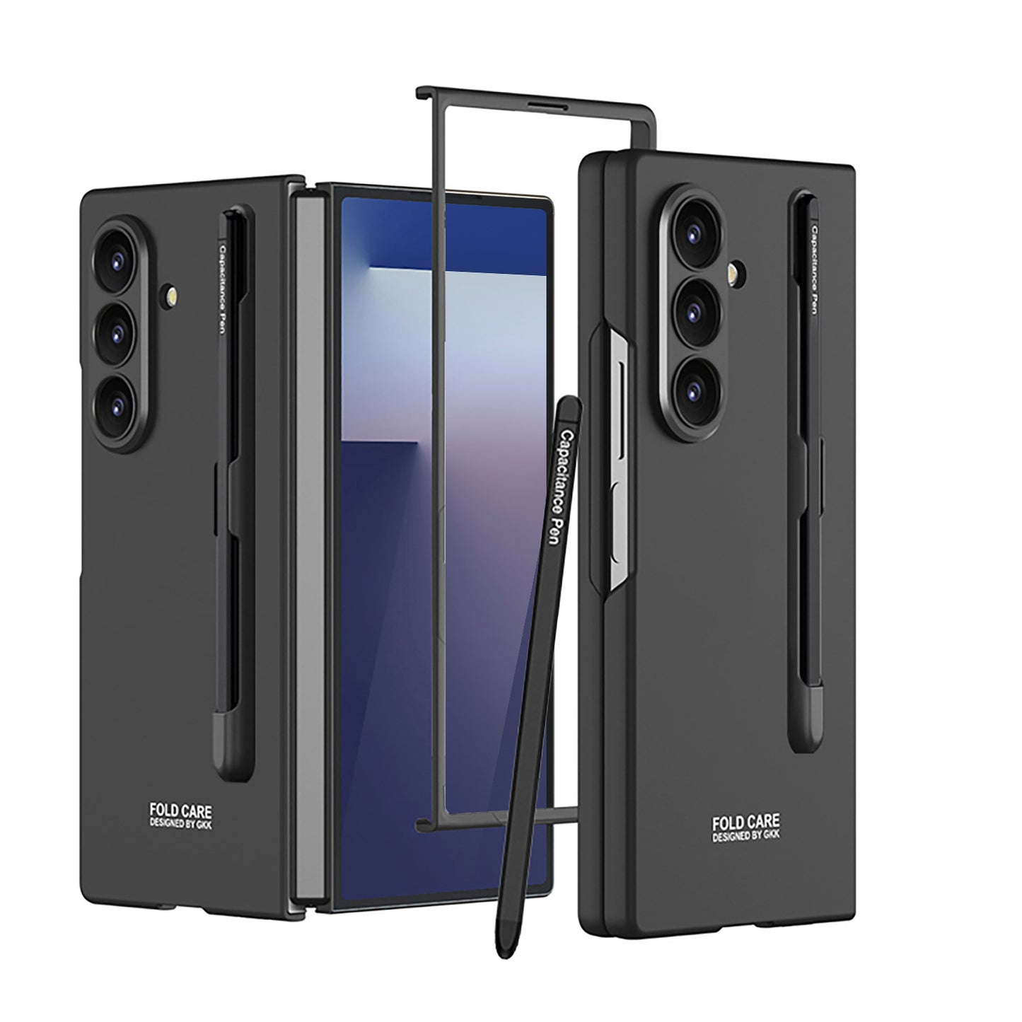 Business-style Phone Case With Pen Slot & Stylus For Galaxy Z Fold 7/6/5/4