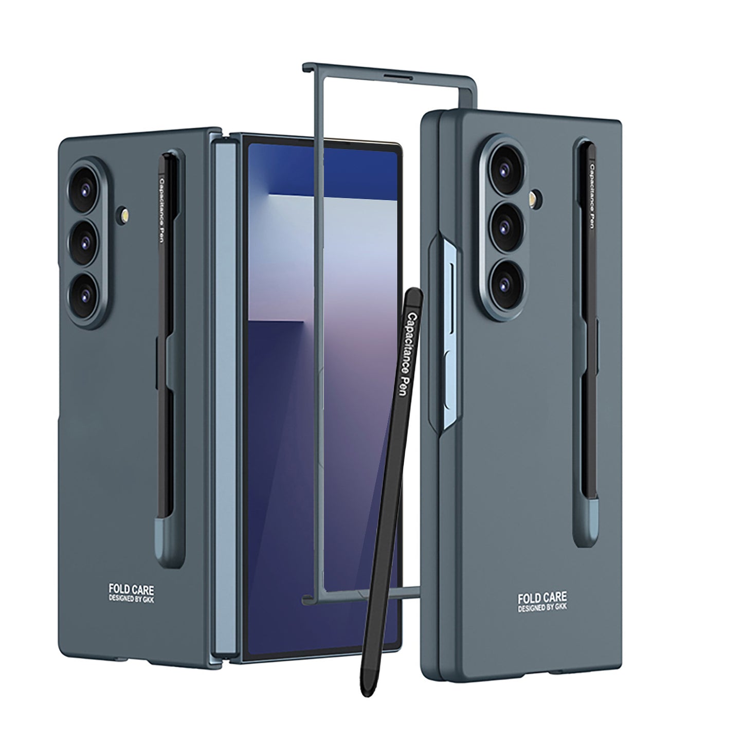 Business-style Phone Case With Pen Slot & Stylus For Galaxy Z Fold 7/6/5/4