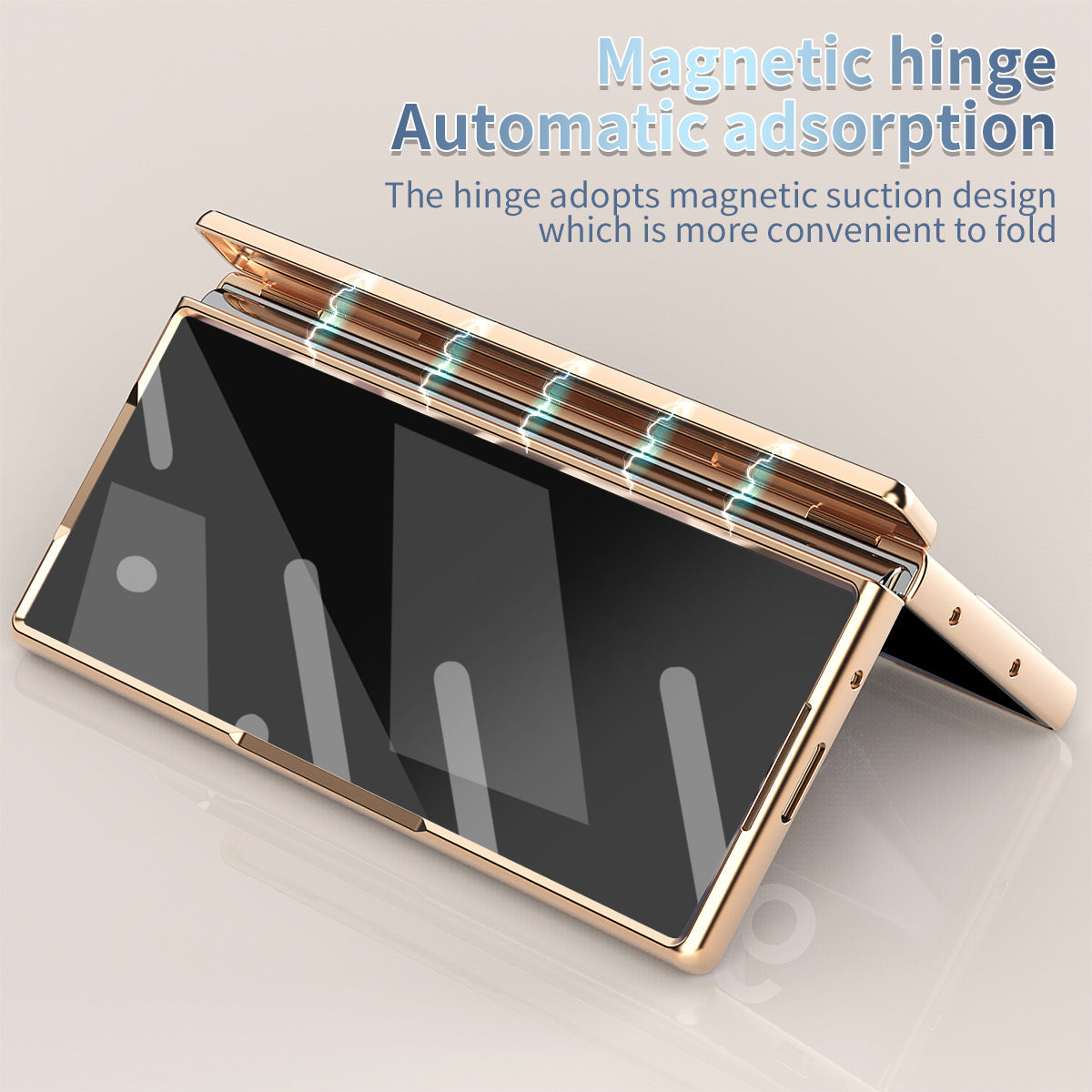 Electroplated Folding Case For Galaxy Z Fold 7/6/5/4/3 With Double Hinge Protector and Free Stylus