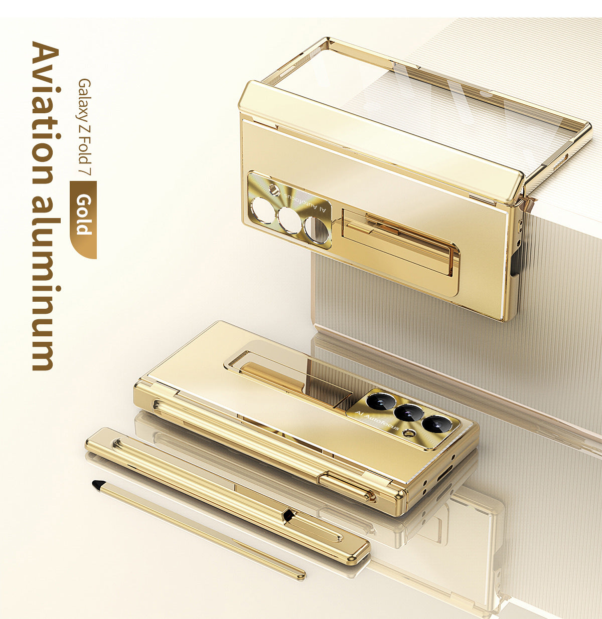 Aluminum Alloy Electroplating Shockproof Phone Case For Galaxy Z Fold 7/6/5/4/3